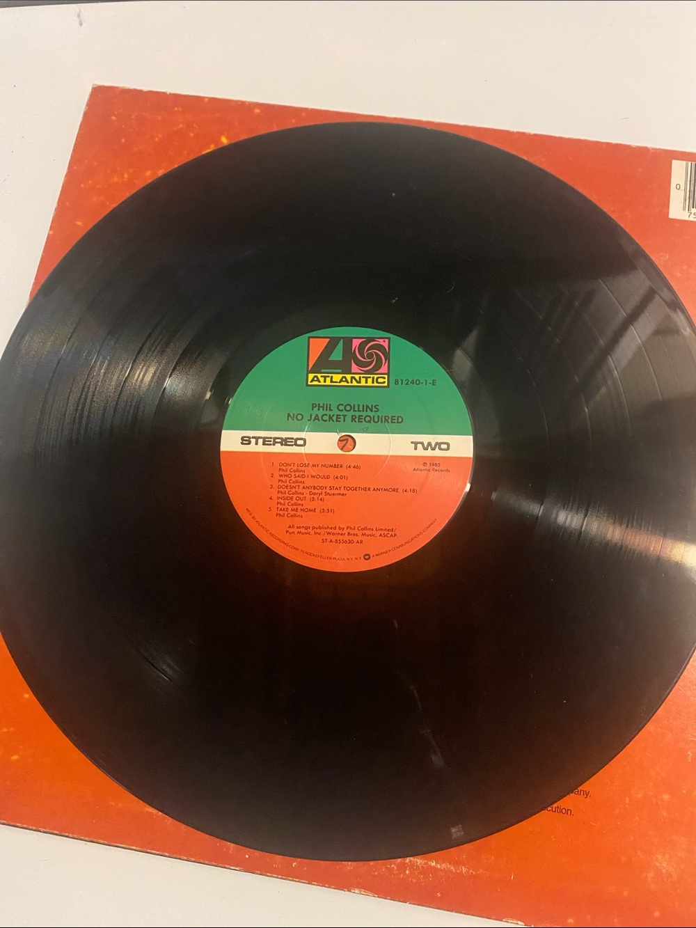 Vintage Orange Vinyl Jacket Back Cover - Signed Production Credit - Picture 3 of 4